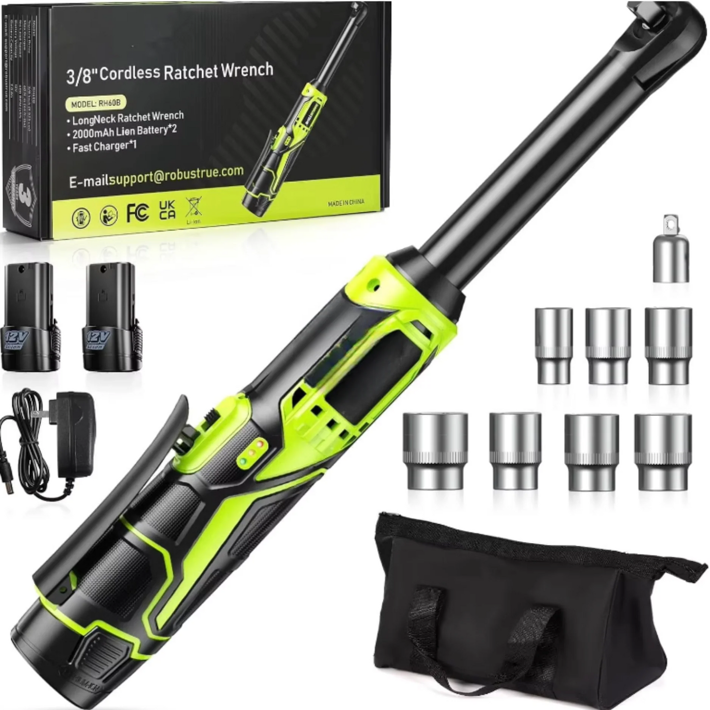 Ratchet a Batería | Doble Dirección | 6 horas de uso por carga | Accesorios Incluidos