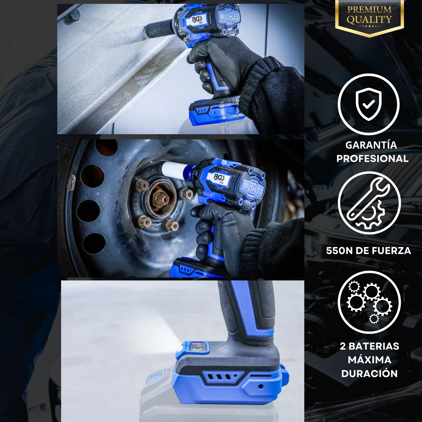 Pistola Percutor de Impacto a Batería [550NM] | Doble Batería